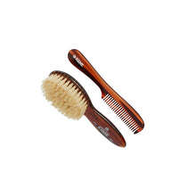 Load image into Gallery viewer, Kent Tortoiseshell Effect Soft Natural Bristle Baby Brush and Comb Set (BA30)