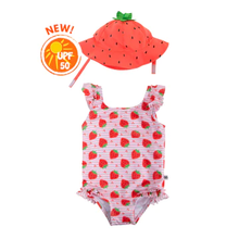 Load image into Gallery viewer, Zoocchini Snap Swimsuit & Sunhat Set