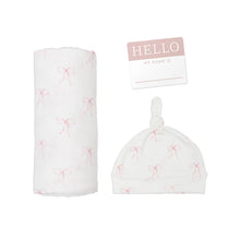 Load image into Gallery viewer, Lulujo Baby Bamboo Bonnet & Swaddle Set