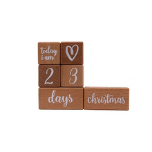 Load image into Gallery viewer, The Kiddie Concept Wooden Baby Milestone Blocks