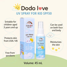 Load image into Gallery viewer, Dodo Love UV Sunscreen Spray 45ml 3y+
