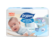 Load image into Gallery viewer, Drypers Wee Wee Dry Regular Pack NB (0-5kg) 24 pcs - Tape Diapers