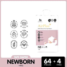 Load image into Gallery viewer, Applecrumby AirPlus 100% Chlorine-Free Tape Diapers