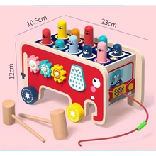 Load image into Gallery viewer, Wooden Elephant Hit The Piano