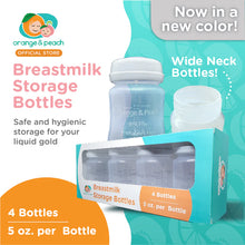 Load image into Gallery viewer, Orange and Peach Wide Neck Breastmilk Storage Bottles