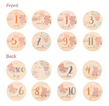 Load image into Gallery viewer, Blooming Wisdom Wooden Round Milestone Set (Double sided)