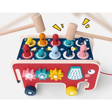 Load image into Gallery viewer, Wooden Elephant Hit The Piano