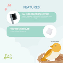 Load image into Gallery viewer, Nature to Nurture Wheat Straw Bamboo Charcoal Toothbrush with cover (1-3yrs)
