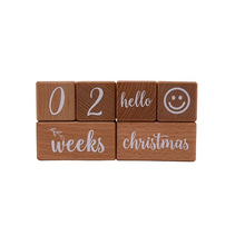 Load image into Gallery viewer, The Kiddie Concept Wooden Baby Milestone Blocks