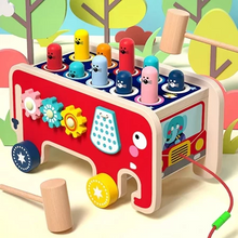 Load image into Gallery viewer, Wooden Elephant Hit The Piano
