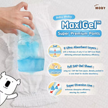 Load image into Gallery viewer, Baby Moby Maxigel Super Premium Diaper Pants - Large Size 9-14 kgs (38+4pcs)