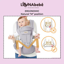 Load image into Gallery viewer, Lunabebe Multi-Use Ergonomic Hip Seat Baby Carrier up to 44lbs (newborn - 36 mos)