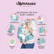 Load image into Gallery viewer, Lunabebe Multi-Use Ergonomic Hip Seat Baby Carrier up to 44lbs (newborn - 36 mos)