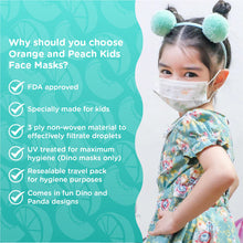 Load image into Gallery viewer, Orange and Peach Disposable Protective 3-ply Face Mask for Kids 30pcs