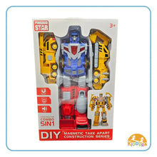 Load image into Gallery viewer, Kiddora 5-in-1 Magnetic Construction Transformer Robot
