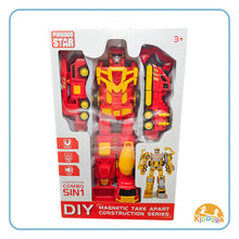 Load image into Gallery viewer, Kiddora 5-in-1 Magnetic Construction Transformer Robot