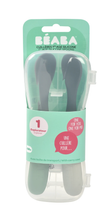Load image into Gallery viewer, Beaba 1st Age Silicone Spoons w/Case Set of 2