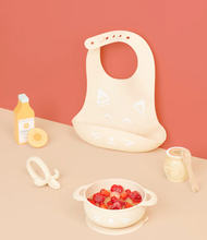Load image into Gallery viewer, Babymoov First ISY 3-Piece Silicone Bowl, Spoon & Bib Baby Weaning Set