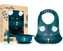 Load image into Gallery viewer, Babymoov First ISY 3-Piece Silicone Bowl, Spoon & Bib Baby Weaning Set