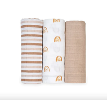 Load image into Gallery viewer, Lulujo Mini Muslin Receiving Blankets (Set of 3)