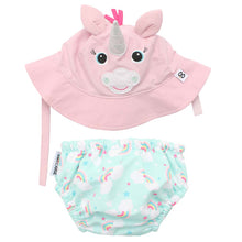 Load image into Gallery viewer, Zoocchini Swim Diaper & Sunhat Sets (Large 12-24months)