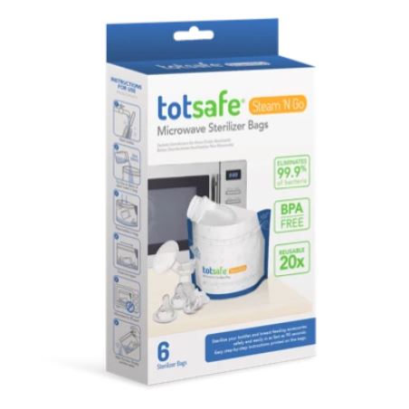 Totsafe Steam N Go Reusable Microwave Sterilizer Bags (Box of