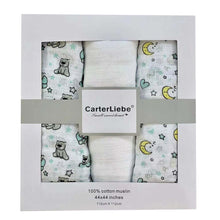 Load image into Gallery viewer, Carter Liebe 3pcs. Cotton Muslin Swaddle Blankets