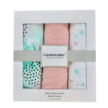 Load image into Gallery viewer, Carter Liebe 3pcs. Cotton Muslin Swaddle Blankets
