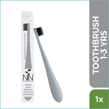 Load image into Gallery viewer, Nature to Nurture Wheat Straw Bamboo Charcoal Toothbrush with cover (1-3yrs)
