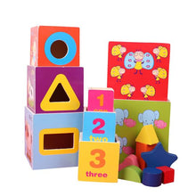 Load image into Gallery viewer, Wooden - Nesting Stacking and Shapes Sorting Blocks