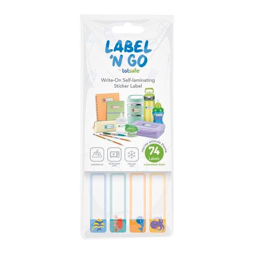 Totsafe Label 'N Go Write On Self-Laminating Stickers 74's