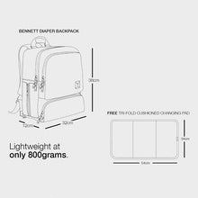 Load image into Gallery viewer, Bebear Bennett Diaper Backpack - Ash Gray