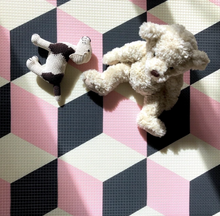 Load image into Gallery viewer, Play with Pieces - Pink Leaf/Geo Play Mat