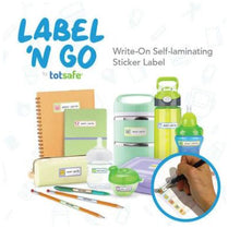 Load image into Gallery viewer, Totsafe Label 'N Go Write On Self-Laminating Stickers 74's