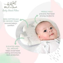Load image into Gallery viewer, Olive & Cloud Baby Head Shaping Pillow (With Extra Pillow Case)