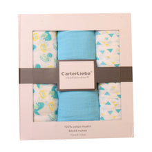 Load image into Gallery viewer, Carter Liebe 3pcs. Cotton Muslin Swaddle Blankets