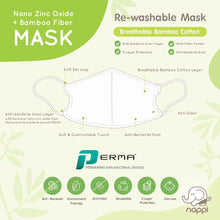Load image into Gallery viewer, Nappi Baby Nano Zinc Bamboo Mask 2pcs.