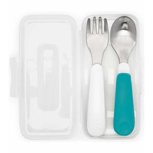 Load image into Gallery viewer, Oxo Tot On The Go Fork And Spoon Set With Carrying Case