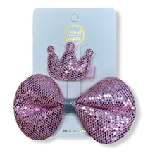 Load image into Gallery viewer, Handmade Crown & Ribbon Clips
