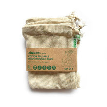Load image into Gallery viewer, Zippies Cotton Mesh Produce Bags Pack of 5