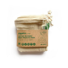 Load image into Gallery viewer, Zippies Cotton Mesh Produce Bags Pack of 5