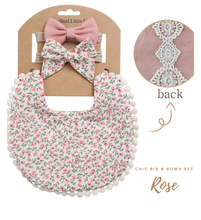 Load image into Gallery viewer, Blooming Wisdom Chic Bib & Bows Set