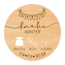 Load image into Gallery viewer, Hello World - Baby Birth Details Disc