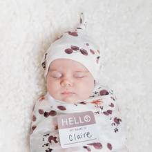 Load image into Gallery viewer, Lulujo Baby Bamboo Bonnet &amp; Swaddle Set
