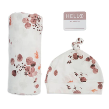 Load image into Gallery viewer, Lulujo Baby Bamboo Bonnet & Swaddle Set