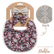 Load image into Gallery viewer, Blooming Wisdom Chic Bib & Bows Set