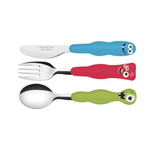 Load image into Gallery viewer, Tramontina Monster Kids 3-Piece Cutlery Set