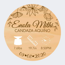 Load image into Gallery viewer, Hello World - Baby Birth Details Disc