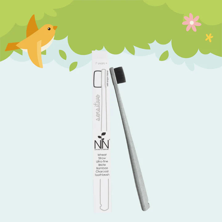 Nature To Nurture Wheat Straw Ultra-Fine Bristle Bamboo Charcoal Toothbrush 7yrs & Up