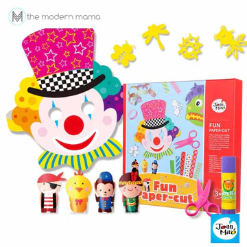 Joan Miro Kid's Fun Paper Cut Kit by Joan Miro (Colorful Papers Scissors Glue Stick Set DIY Kids Toy)
